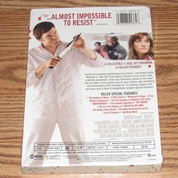 DEXTER (DVD) the first season (4 disc set)~SEALED!...........  Great Gift! - Picture 2 of 2